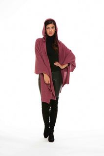 Hooded Possum Merino Wrap Rose