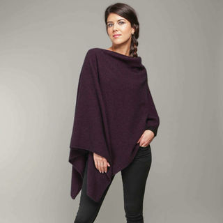 Koru Possum Merino Two Way Poncho Grape