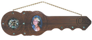 Large 21st Key with Paua Disc