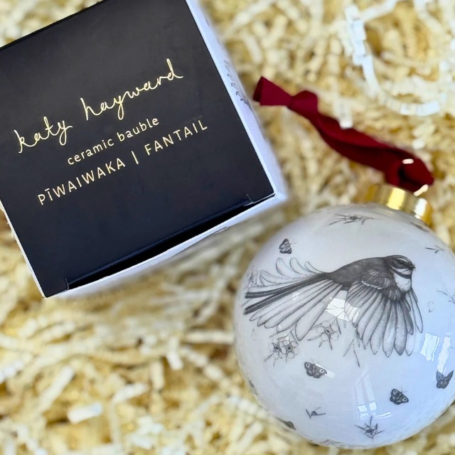 Fantail Ceramic Bauble by Katy Hayward