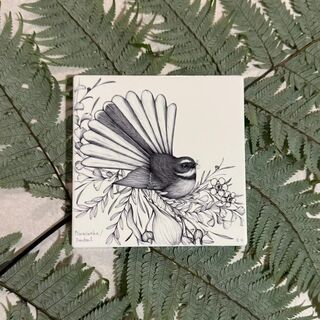 Fantail Piwaiwaka Coaster by Katy Hayward