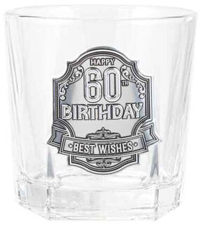 60th Glass Tumbler