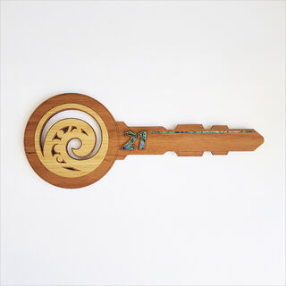 21st Key Bamboo and Rimu Veneer Koru